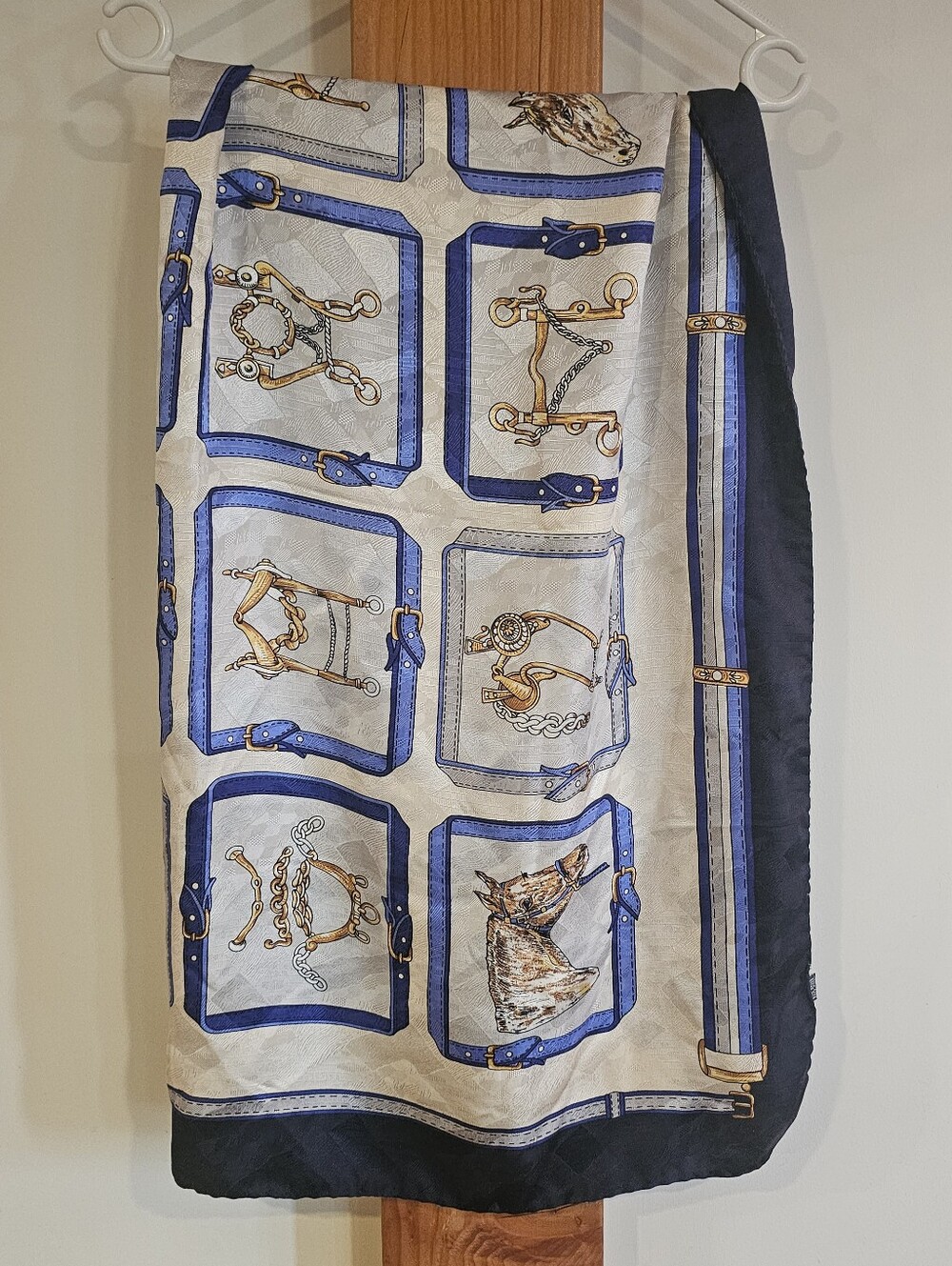 Egon Furstenverg 1990s Equestrian Silk Scarf